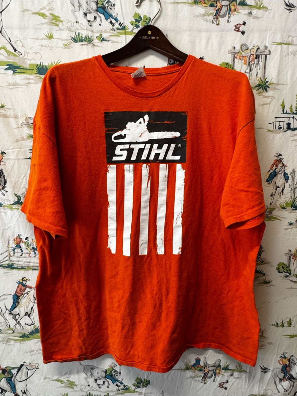 Men's Orange Graphic T-Shirt - size XL Stihl